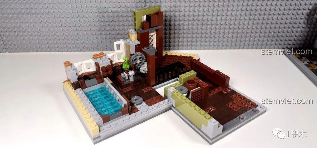 Mặt ngoài tầng 2 của bộ Tòa Nhà Góc Phố Đa Năng Zhe Gao QL0919, với các cửa sổ và ban công.