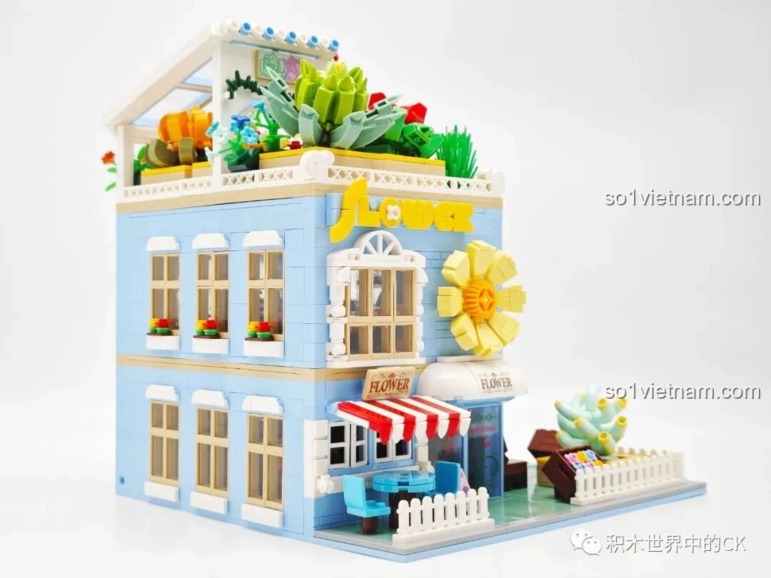 Cận cảnh chậu cây mọng nước hình bạch tuộc và các kệ trưng bày cây mini của ZHEGAO DZ6120, rất đáng yêu và độc đáo.