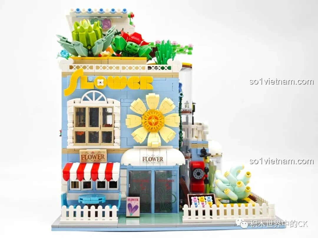 Mặt trước của ZHEGAO DZ6120 Tiệm cây cảnh mọng nước, với biển hiệu 