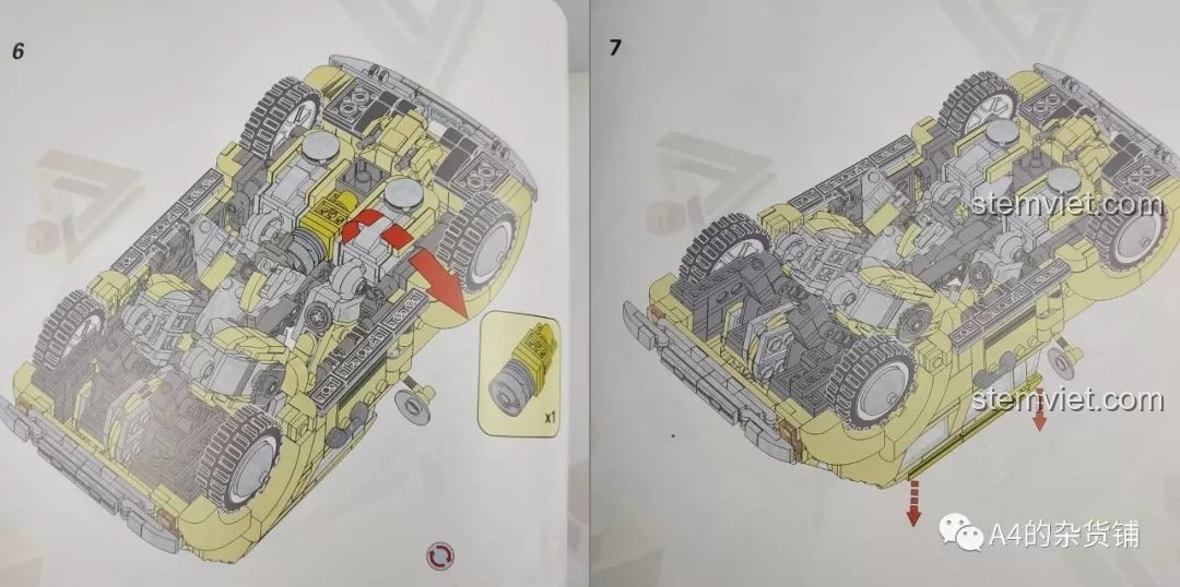Một góc cận cảnh khác của Robot Đại Hoàng Phong Panlos Brick 621019 khi cố gắng đứng, cho thấy sự thiếu ổn định và cần dùng keo để cố định.