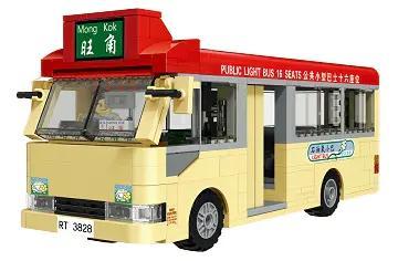 Mô hình hoàn thiện của bộ lắp ghép Xe buýt nhỏ Hồng Kông Royal Toys RT02, món đồ chơi sáng tạo cho con trai 6 tuổi.