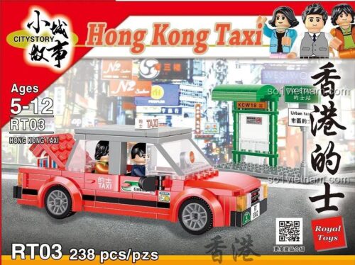 Hộp sản phẩm đồ chơi mô hình Royal Toys RT03 Xe taxi Hồng Kông, món quà sáng tạo cho bé trai.