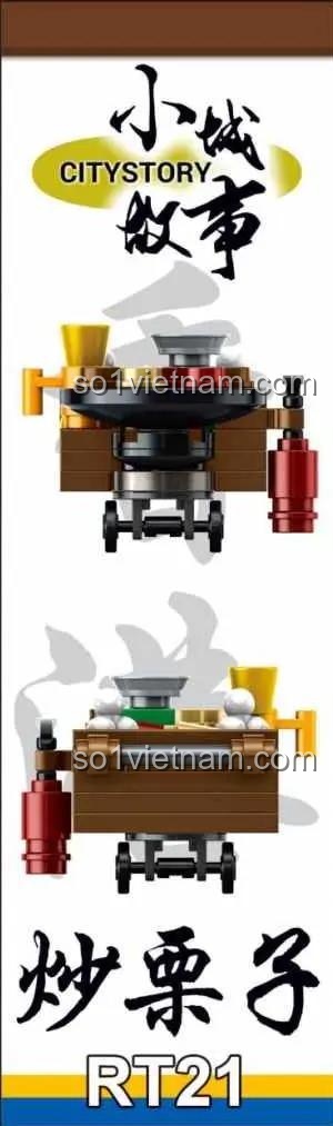 Các góc nhìn chi tiết của Xe bán hạt dẻ rang Royal Toys, một bộ đồ chơi mô hình độc đáo.