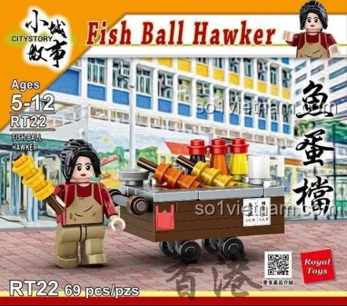 Hộp sản phẩm bộ lắp ghép Quầy hàng rong cá viên Royal Toys RT22, món quà ý nghĩa cho bé gái.