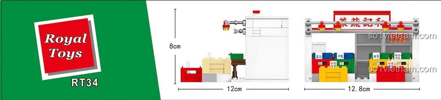 Banner quảng cáo bộ lắp ghép Quầy bán rau củ quả RT 34, tái hiện không khí chợ Hong Kong xưa.