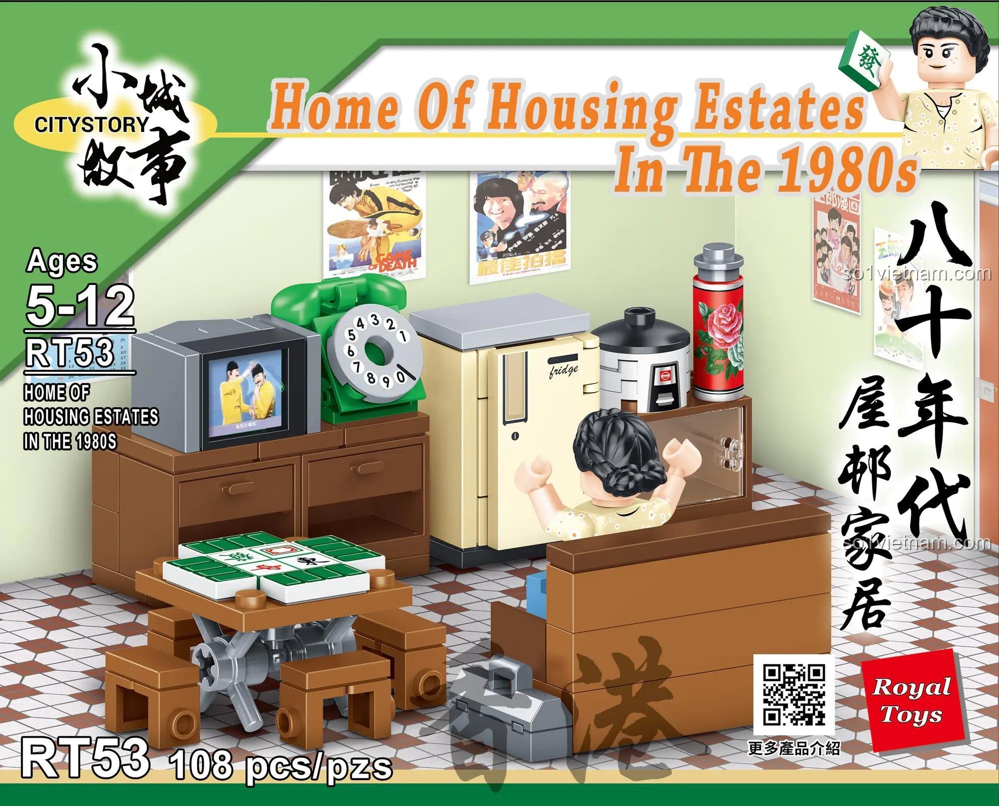 Hộp đồ chơi mô hình Phòng khách hoài cổ RT53, quà tặng sáng tạo cho bé gái, chất lượng tốt.