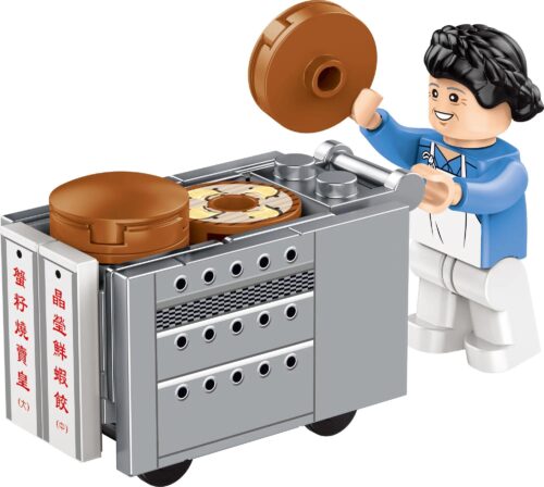 bộ đồ chơi Xe đẩy Dim Sum Royal Toys RT64, mô hình lắp ráp chủ đề ẩm thực đường phố cho bé trai và bé gái 6 tuổi, giá rẻ.