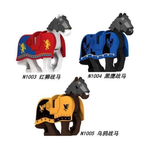 Bộ lắp ghép Chiến Mã Hắc Ưng Rui Zhi N1004 cho bé trai 6 tuổi, mô hình ngựa chiến dũng mãnh, chất lượng cao, giá tốt
