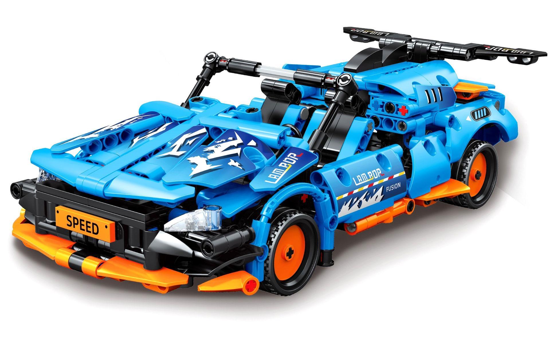 Bộ lắp ráp xe đua mui trần Lamborghini Ruizhi Feng 824, đồ chơi mô hình tốc độ cao cho bé trai 6 tuổi, giá rẻ.