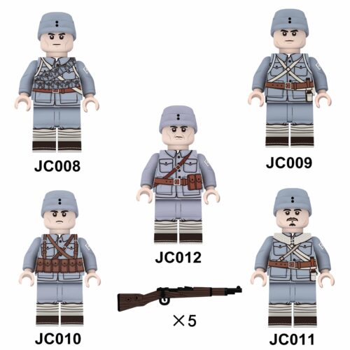 Bộ đồ chơi Lính Bát Lộ Quân Ruizhi JC012, 5 minifigure lính quân đội Trung Quốc Thế Chiến II, đồ chơi mô hình cho bé trai 8 tuổi, chất lượng tốt giá rẻ.