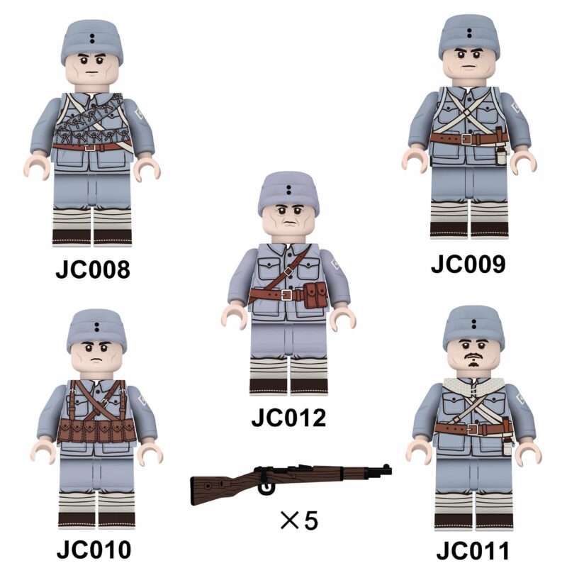 Bộ đồ chơi Lính Bát Lộ Quân Ruizhi JC012, 5 minifigure lính quân đội Trung Quốc Thế Chiến II, đồ chơi mô hình cho bé trai 8 tuổi, chất lượng tốt giá rẻ.