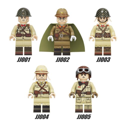 Bộ 5 minifigure lính Nhật Bản Thế Chiến II RuiZhi JJ003, đồ chơi mô hình quân sự cho bé trai 6 tuổi, chất lượng cao, giá tốt.