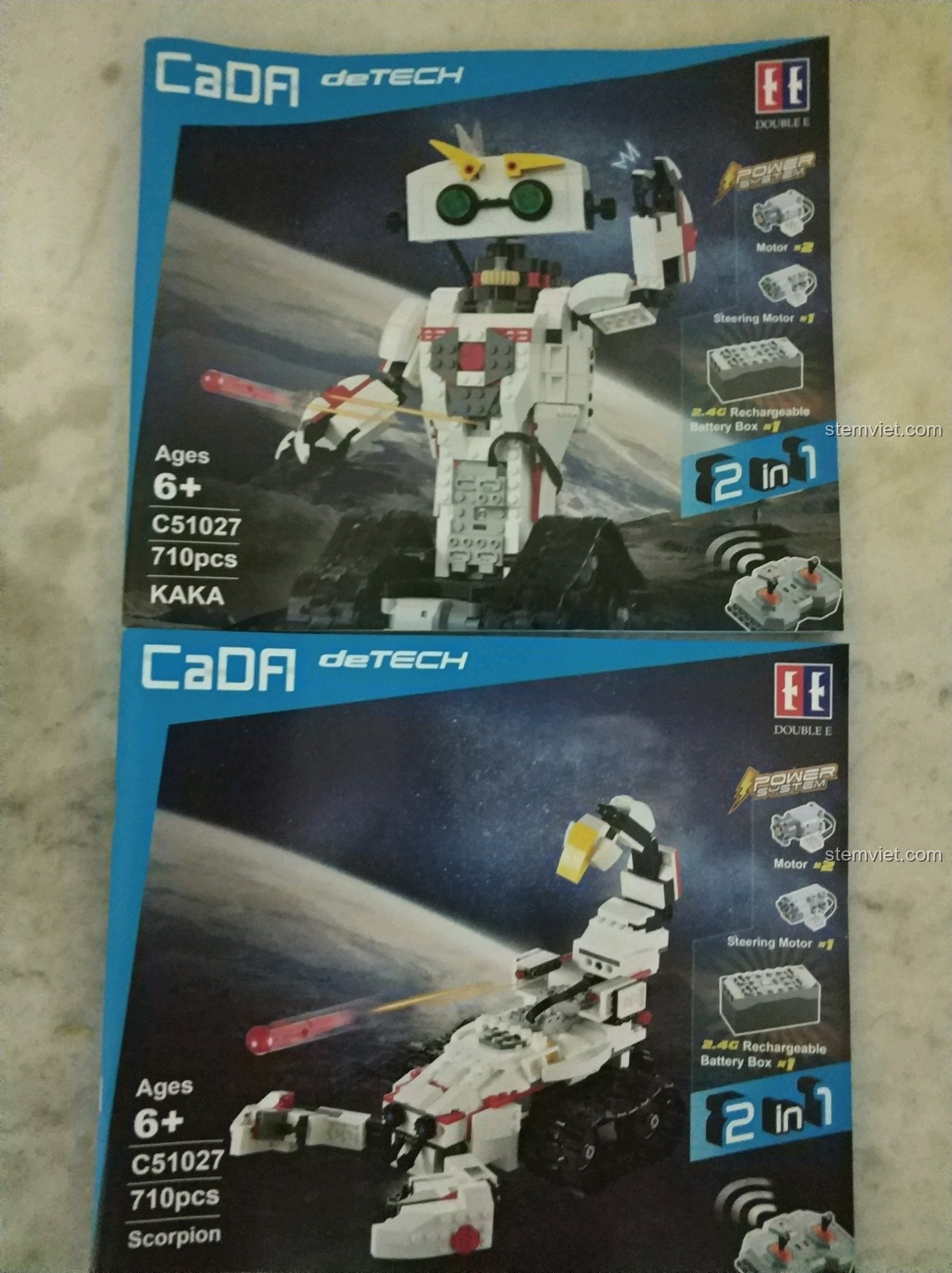 Sách hướng dẫn lắp ráp của bộ đồ chơi Bọ cạp chiến đấu điều khiển từ xa CaDA giá rẻ, cho 2 mô hình.