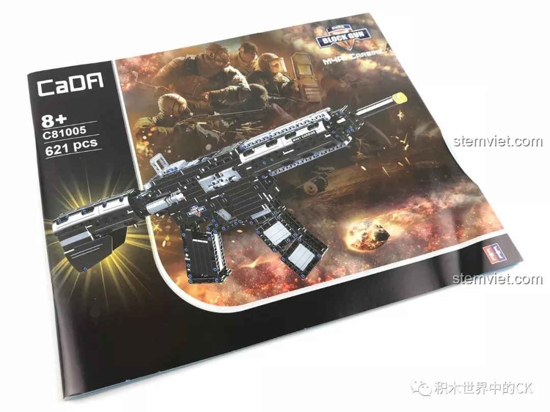 Sách hướng dẫn lắp ráp chi tiết của bộ xếp hình Mô súng trường chiến đấu 81005, hình ảnh in màu rõ nét.