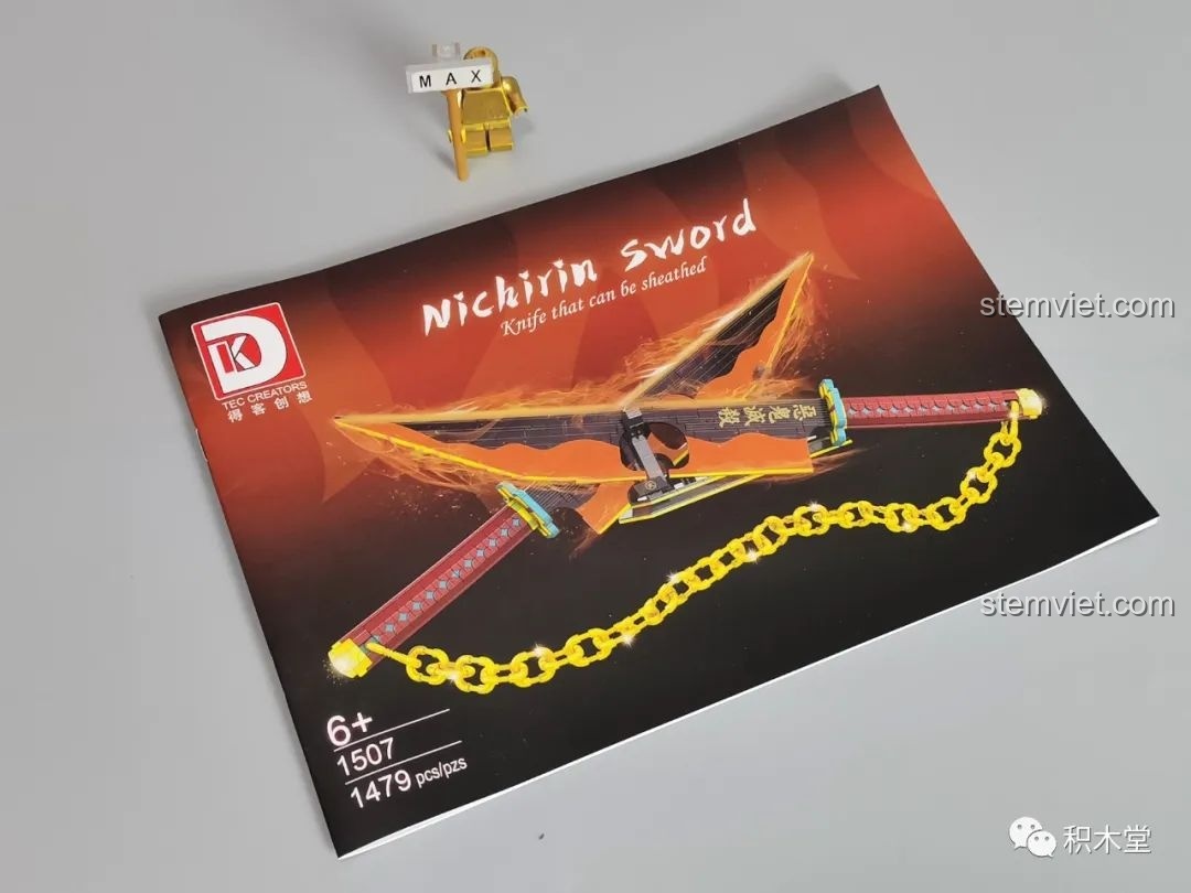 Sách hướng dẫn lắp ráp của bộ DK 1507 Song Đao Nichirin của Uzui Tengen.