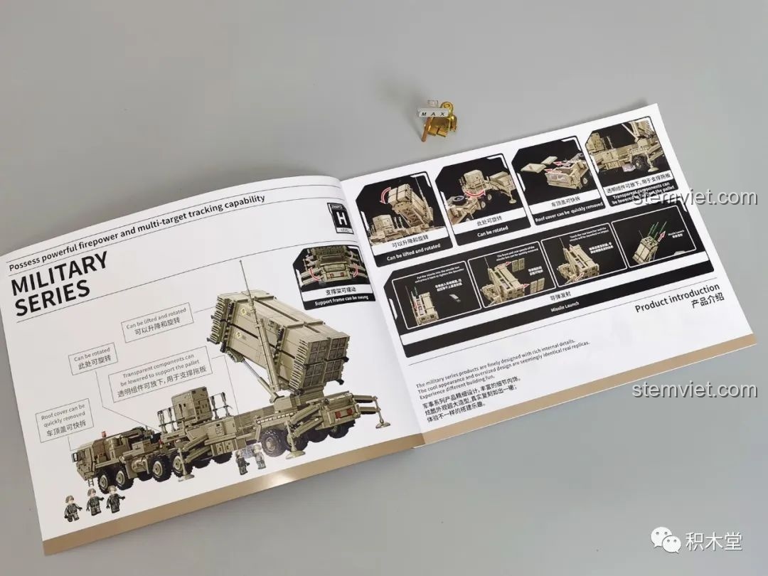 Trang đầu của sách hướng dẫn lắp ráp bộ đồ chơi xây dựng Hệ thống phòng không di động M983.