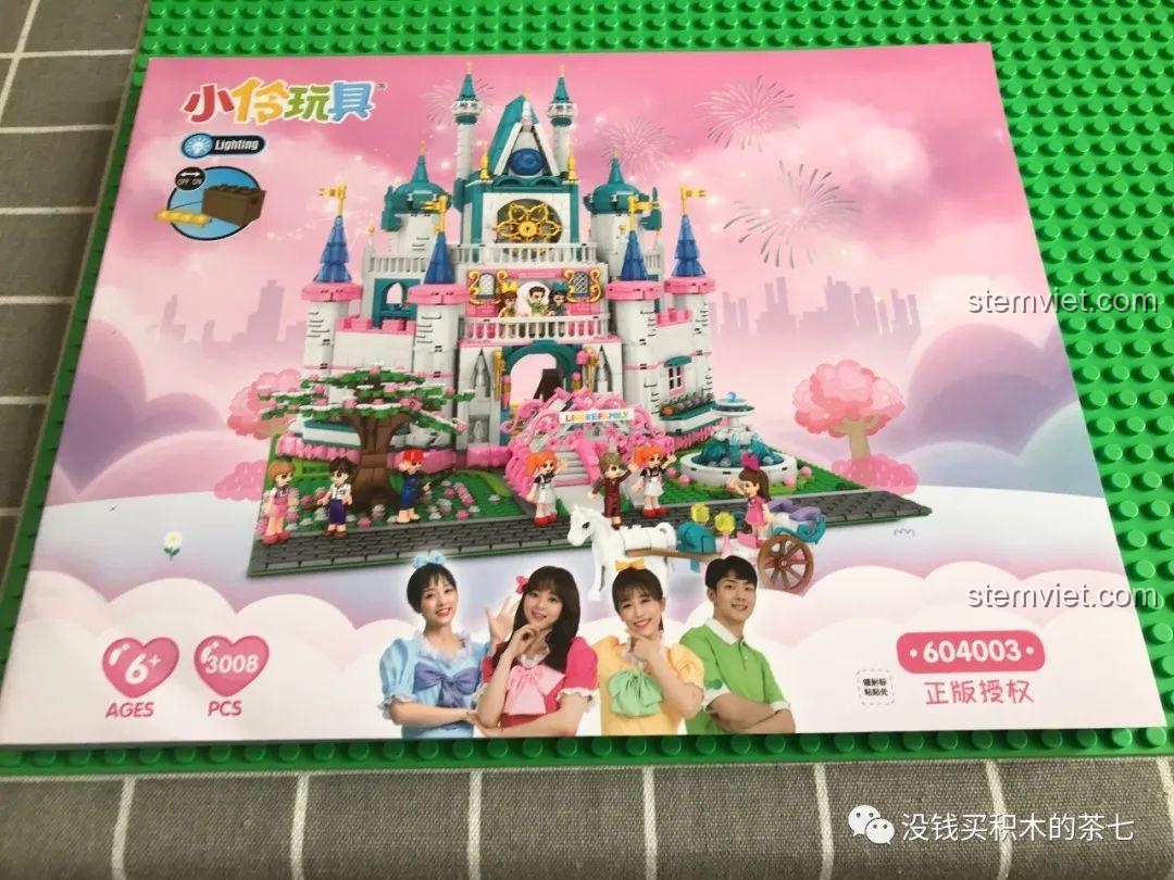 Sách hướng dẫn lắp ráp chi tiết của bộ đồ chơi SEMBO 604003 Lâu Đài Công Chúa Ánh Sáng.