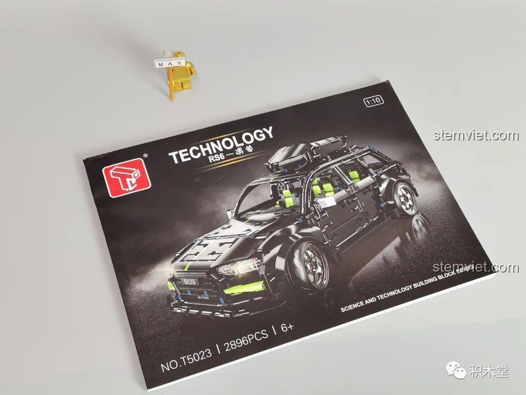 Sách hướng dẫn lắp ráp của bộ TGL T5023 Siêu xe Audi RS6 Avant, dày và chi tiết, phù hợp cho người mới bắt đầu.