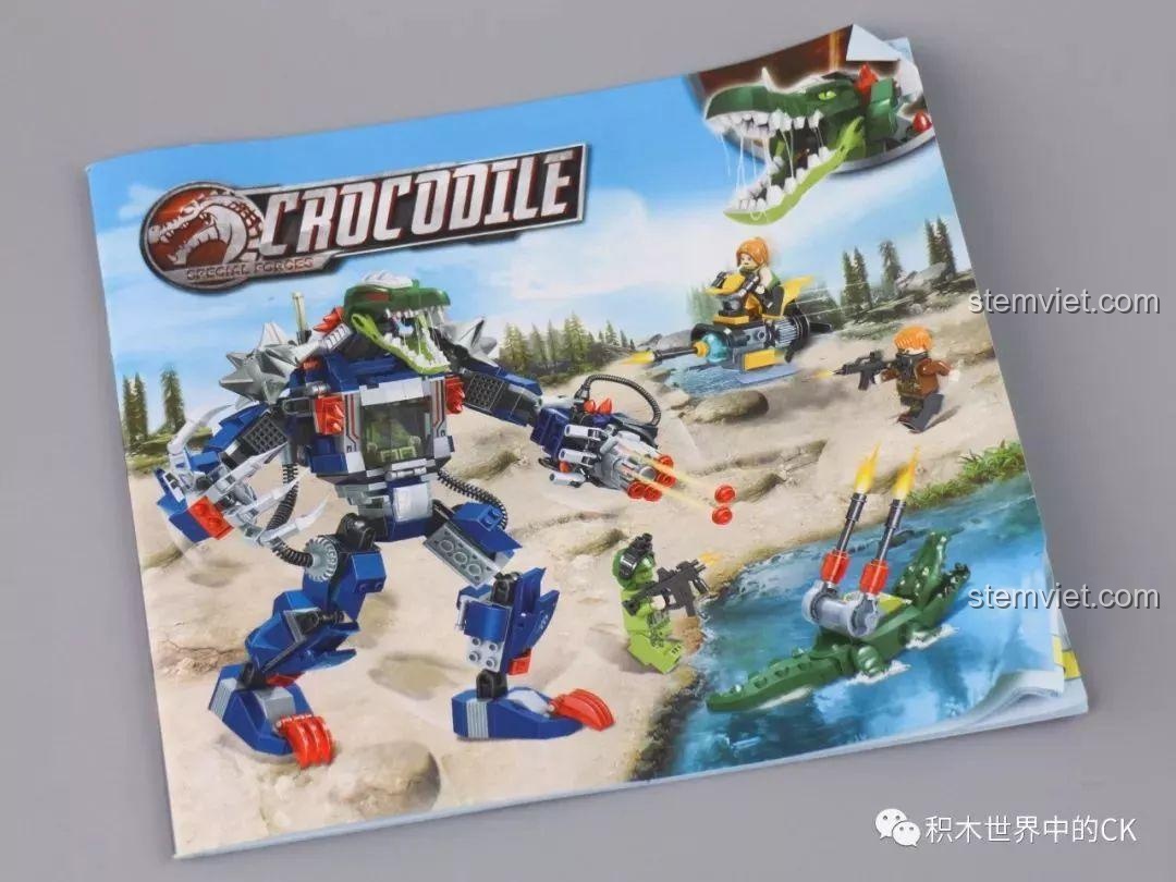 Sách hướng dẫn lắp ráp chi tiết của bộ xếp hình Robot Biệt Đội Cá Sấu mã 5061.