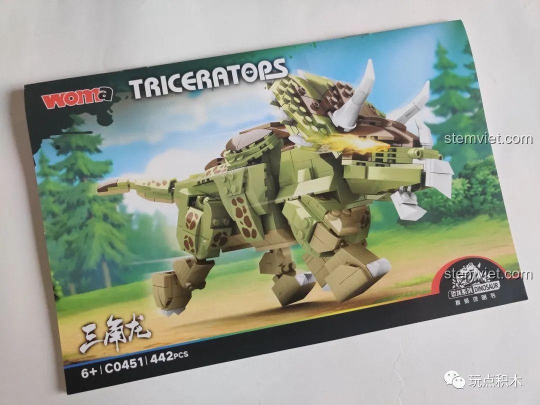 Cận cảnh sách hướng dẫn lắp ráp của bộ WOMA C0451, giấy in dày dặn và màu sắc rõ nét, dễ theo dõi.