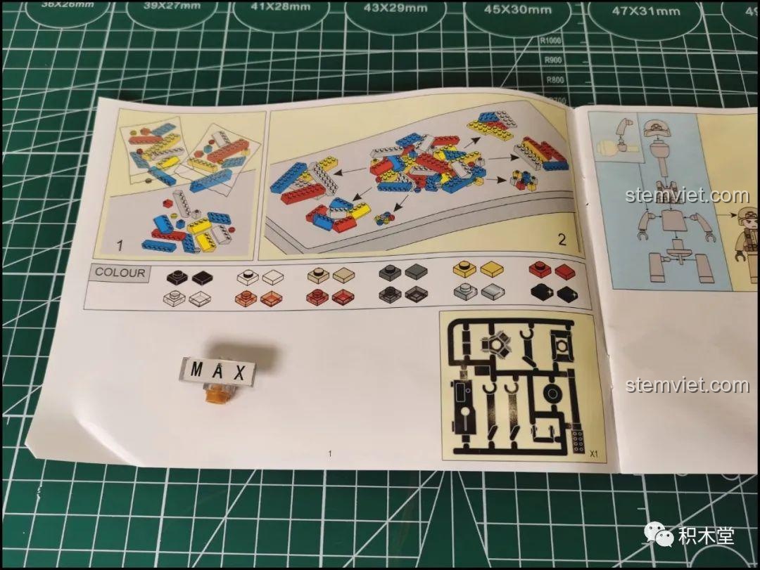 Sách hướng dẫn lắp ráp của bộ Xe Tấn Công Hummer H1 M38B0837 với các bước được minh họa màu sắc rõ ràng.