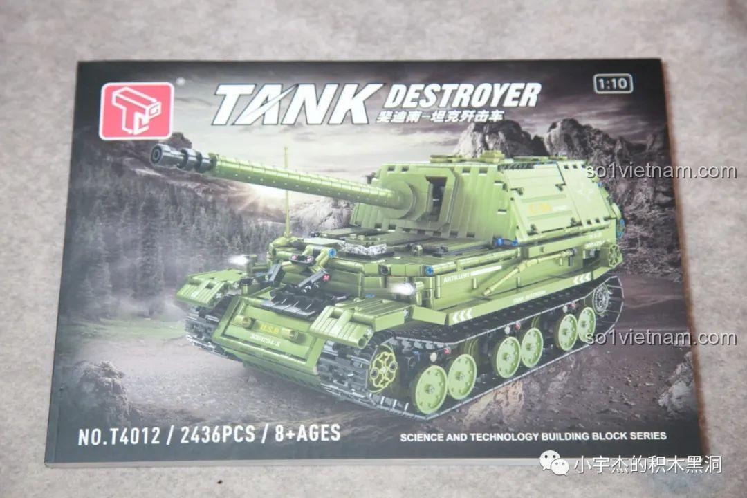 Sách hướng dẫn lắp ráp dày dặn, in màu sắc nét của bộ Taigao Le T4012 Xe Tăng Diệt Ferdinand, đảm bảo dễ hiểu.