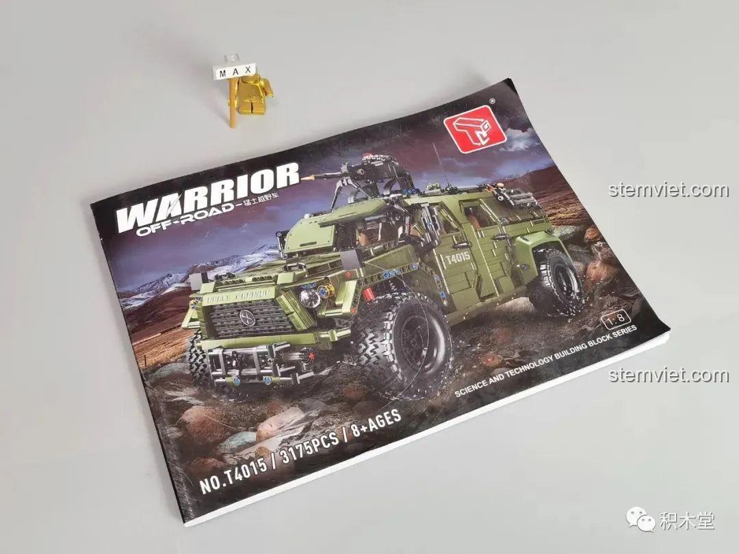 Sách hướng dẫn lắp ráp của bộ Xe Jeep Quân Sự Mạnh Mẽ Taigaole T4015, với hình ảnh rõ nét và hướng dẫn chi tiết.