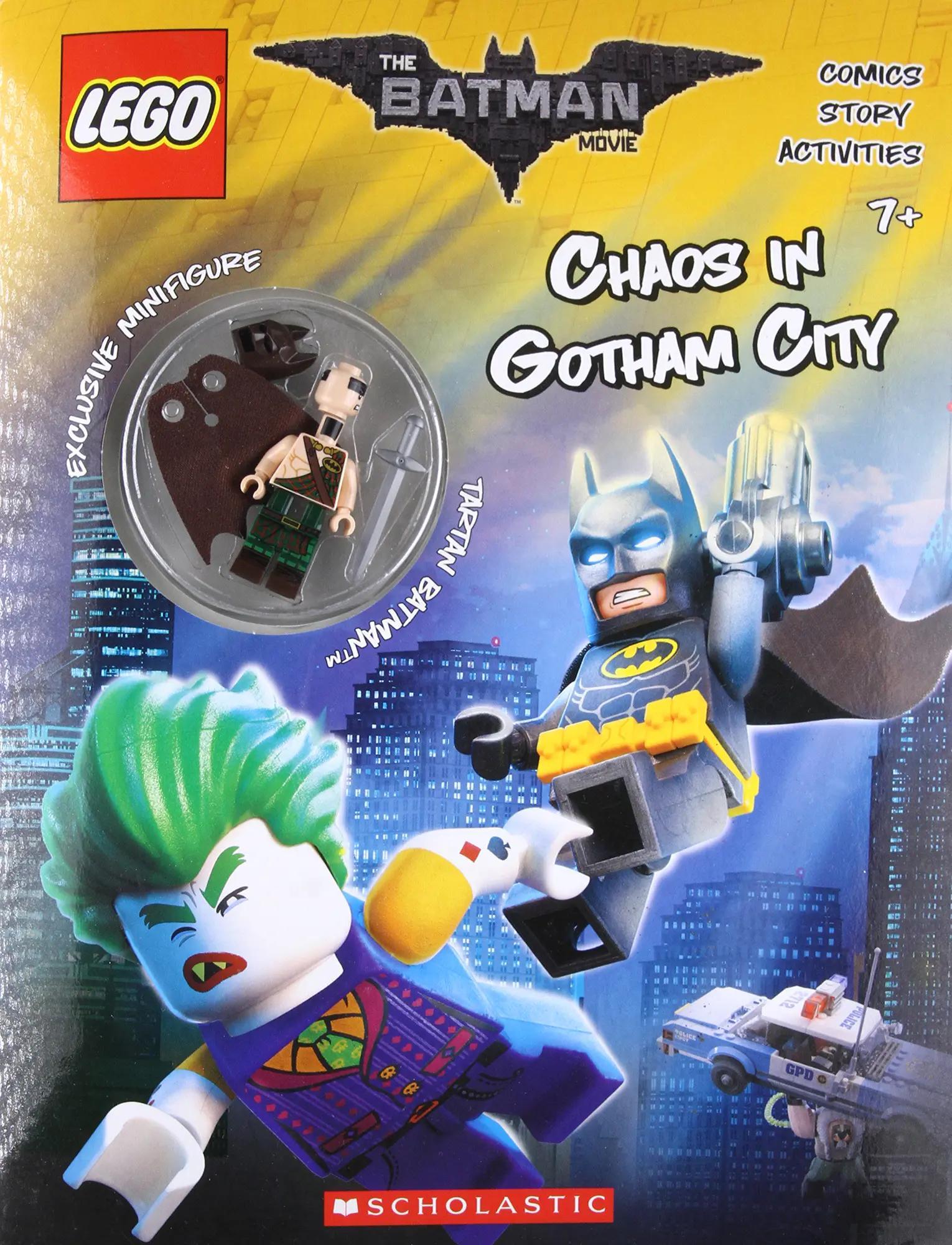 Bộ đồ chơi Scholastic ISBN9781338112122 Phim LEGO Batman Chaos in Gotham City kèm minifigure độc quyền Tartan Batman, phù hợp bé trai 7 tuổi, giá tốt.