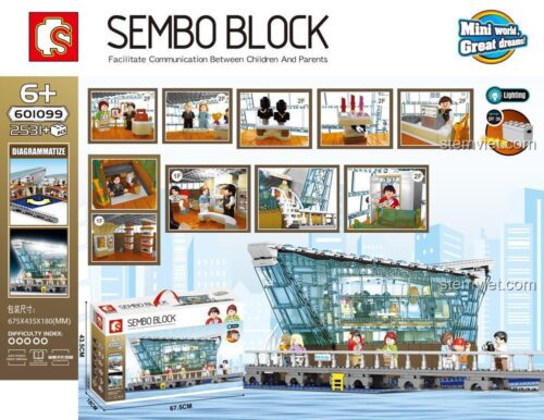 SEMBO 601099 Cửa hàng LV Flagship Singapore (Bản có đèn) - Bộ lắp ghép Kiến trúc Sang trọng