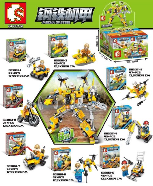 SEMBO 603061 Mecha of Steel 8 in 1 bộ lắp ghép