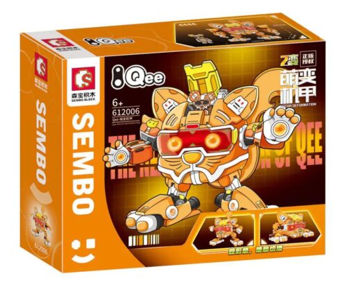 SEMBO 612006 Qee萌变机甲 Robot biến hình màu cam, vàng, trắng cho bé trai 6 tuổi