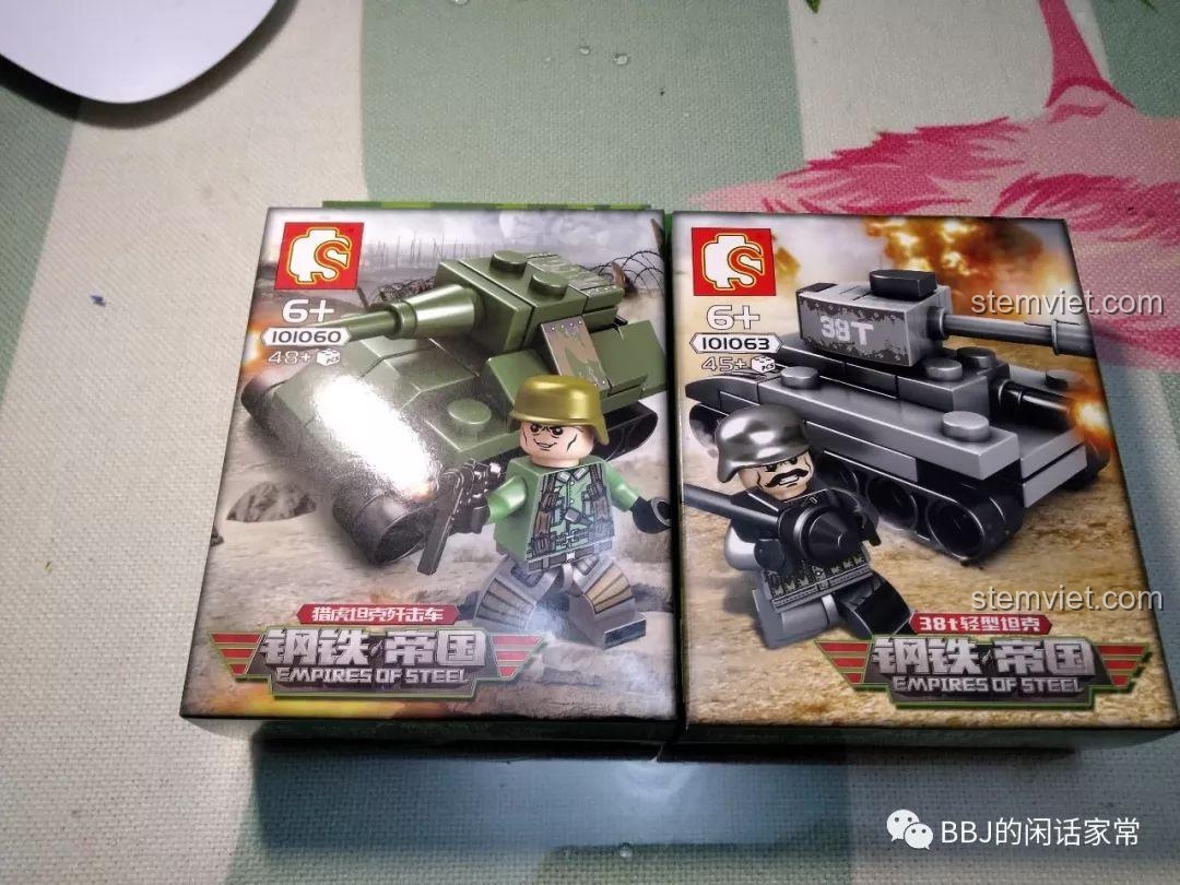 Mô hình đồ chơi lắp ráp Xe Tăng Bắc Cầu Valentine 101055 từ SEMBO, chi tiết sắc nét, chất lượng cao.