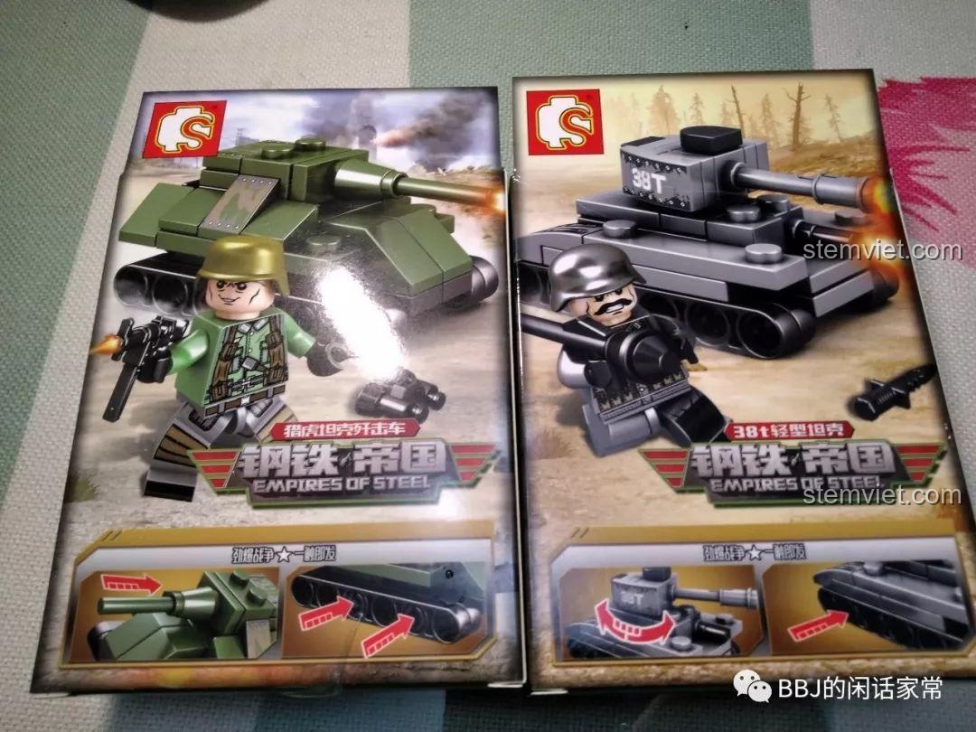 Hộp sản phẩm bộ lắp ghép Xe Tăng Công Binh Valentine SEMBO 101055. Đồ chơi quân sự giá tốt cho bé trai trên 6 tuổi.
