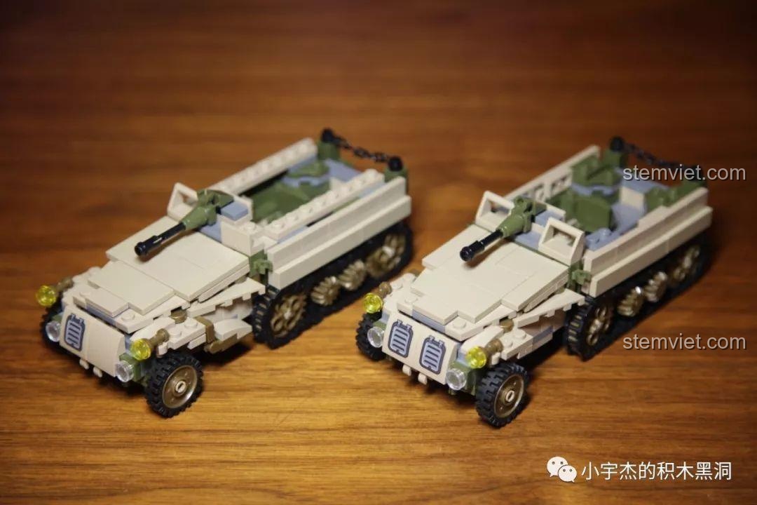 Mô hình xe bán xích hợp thể hoàn chỉnh từ bộ lắp ráp SEMBO 101113 Đế Chế Thép.