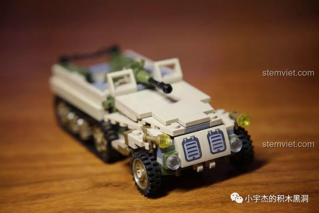 Phần đầu xe của mô hình xe bán xích lắp ráp từ bộ SEMBO 101117.