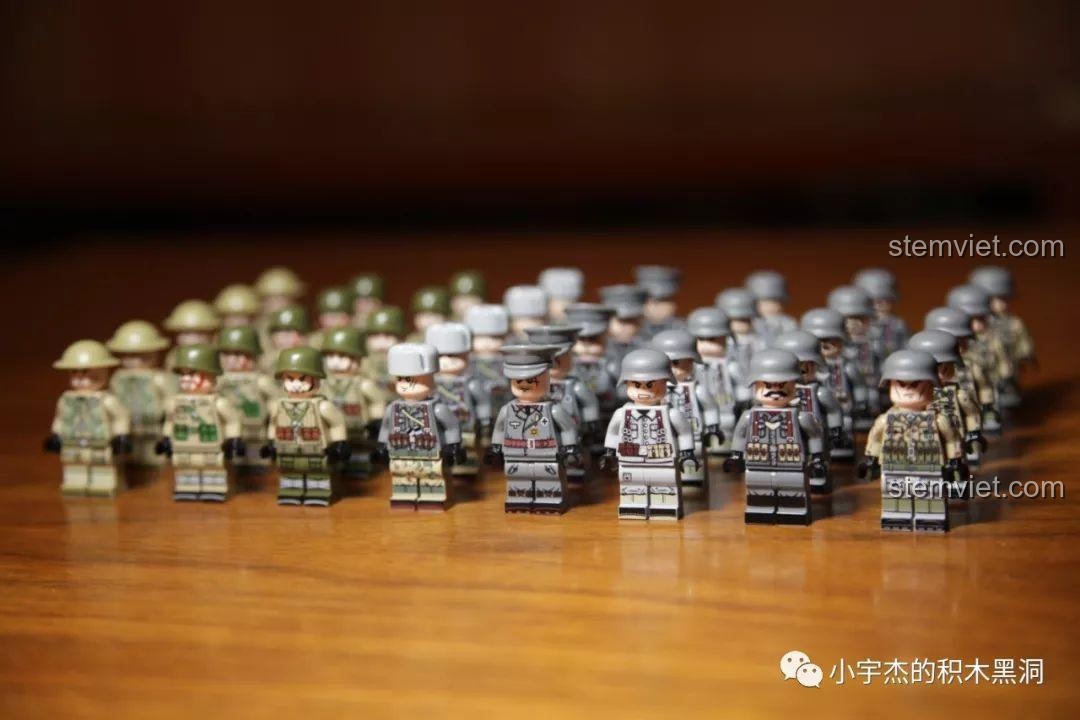 Cận cảnh đội quân minifigures đa quốc gia trong bộ đồ chơi SEMBO 101117.