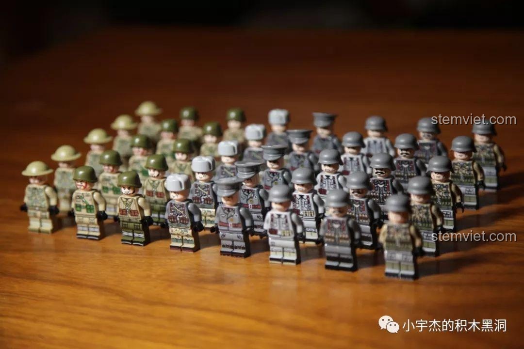 Toàn cảnh đội quân minifigures từ bộ đồ chơi lắp ráp SEMBO 101117.