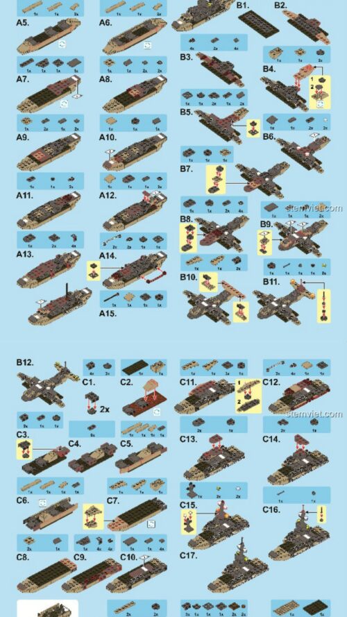Sách Hướng Dẫn Lắp Ráp Mô Hình Quân Sự 8 Trong 2 SEMBO 101120 sách lắp ghép SEMBO 101120 Mô Hình Quân Sự 8 Trong 2
