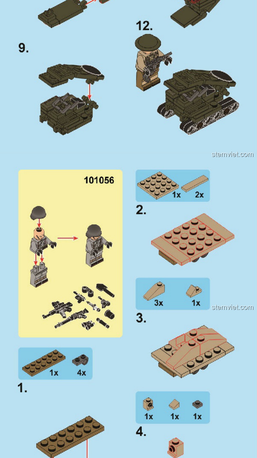 Bộ Đàm Dã Chiến SEMBO 101158 | Sách hướng dẫn SEMBO 101158 Mô Hình Đài Radio Quân Đội