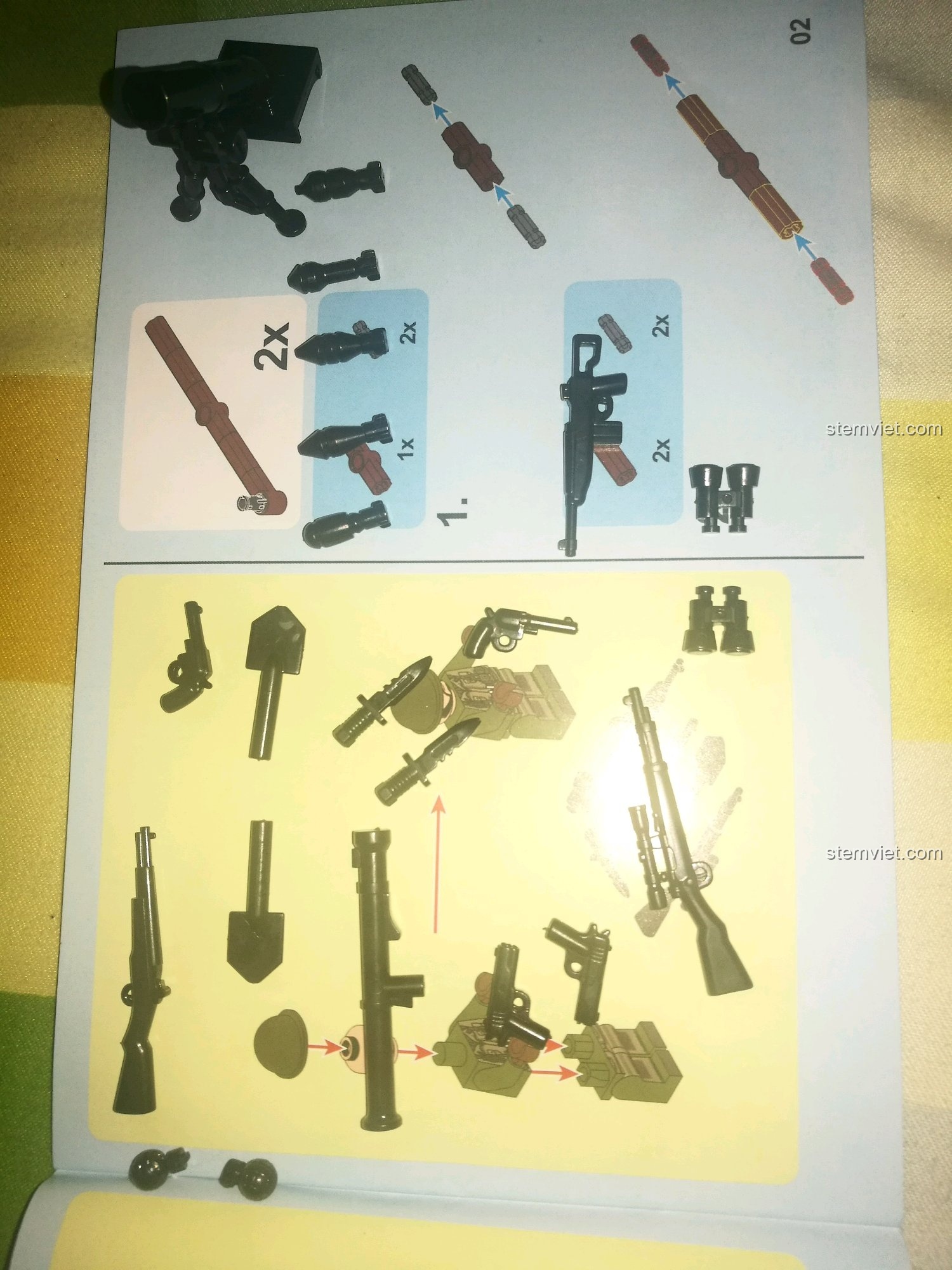 Phụ kiện vũ khí và trang bị cho lính trong bộ lắp ghép Xe Bọc Thép Chiến Tranh Thế Giới II 1321