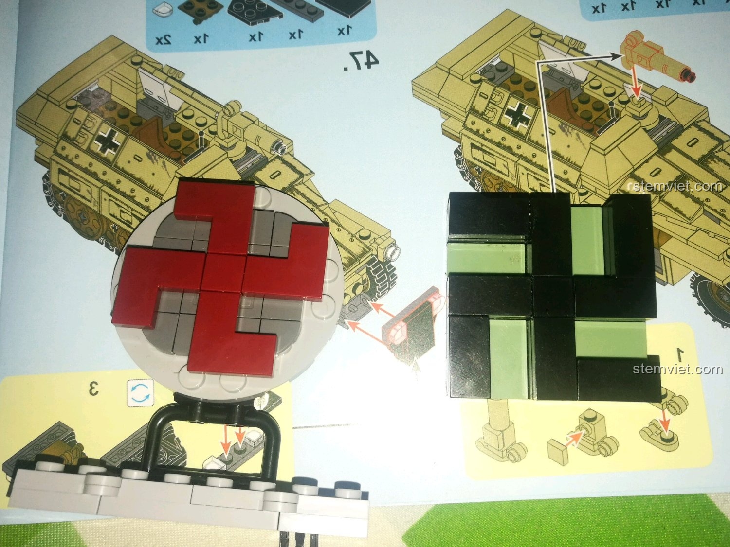 Lắp ráp súng máy và các chi tiết cuối cùng của đồ chơi mô hình 1321