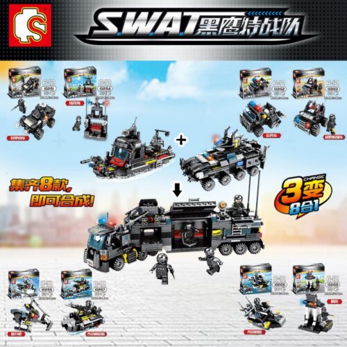 Xe Tải Trung Tâm Chỉ Huy Di Động Biệt Đội SWAT Hợp Thể Từ 8 Phương Tiện SEMBO 102151-8 sách hướng dẫn SEMBO 102152 Xe Tải Trung Tâm Chỉ Huy Di Động