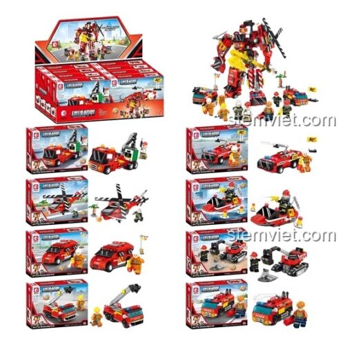 Hình ảnh bộ lắp ráp SEMBO 102160 Biệt Đội Đặc Nhiệm Black Hawk SWAT 8 trong 1, đồ chơi xếp hình xe cảnh sát đặc nhiệm cho bé trai 6 tuổi giá rẻ.