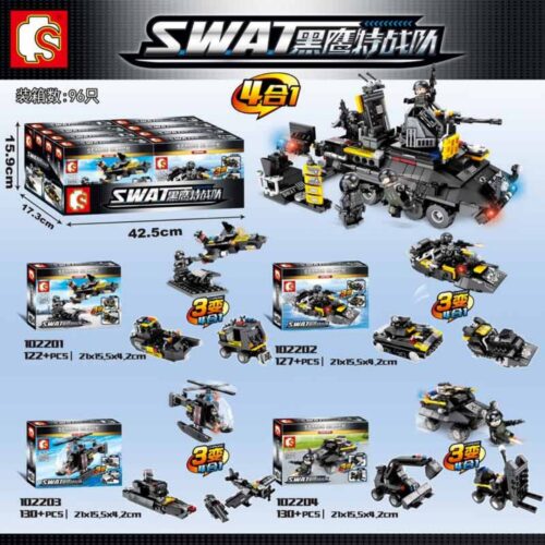 Đội Đặc Nhiệm Đại Bàng Đen: Xe Bọc Thép Hợp Thể SWAT 4 trong 1 SEMBO 102201 sách lắp ghép SEMBO 102201 Tàu tuần tra nhanh
