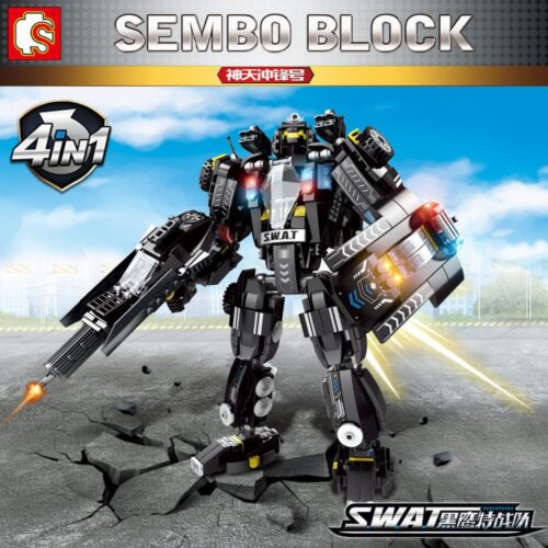 Biệt Đội Đặc Nhiệm Black Hawk SWAT 4 trong 1 SEMBO 102255 hướng dẫn lắp ghép SEMBO 2255 Xe bán tải đặc cảnh