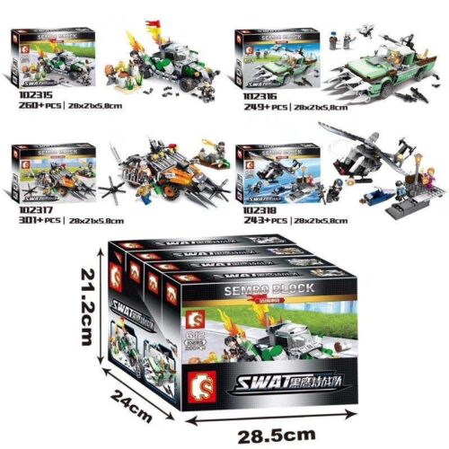 Bộ lắp ráp Sembo 102316 Xe Bán Tải Trinh Sát SWAT, đồ chơi mô hình quân sự cho bé trai 6-12 tuổi, giá tốt.