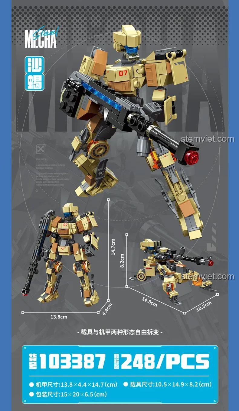 Hộp sản phẩm bộ lắp ghép SEMBO 103387 Mecha Bọ Cạp Cát, quà tặng sáng tạo cho con trai 6 tuổi.