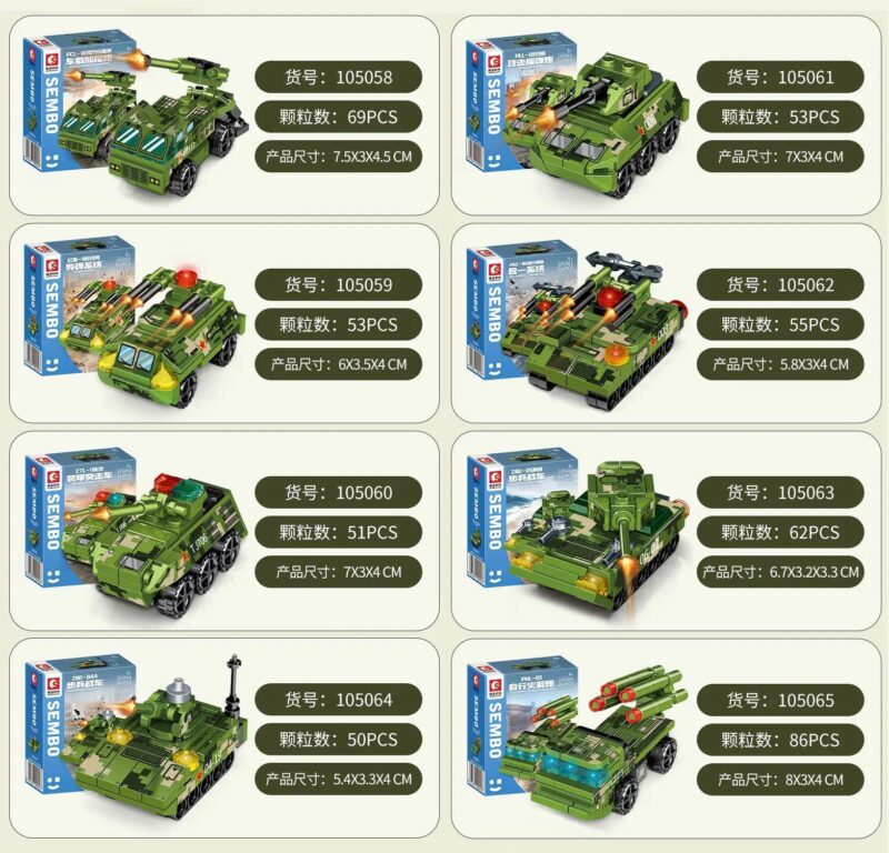 bộ lắp ghép Xe Thiết Giáp Bánh Lốp ZTL-11 SEMBO 105060 giá rẻ cho con trai 6 tuổi