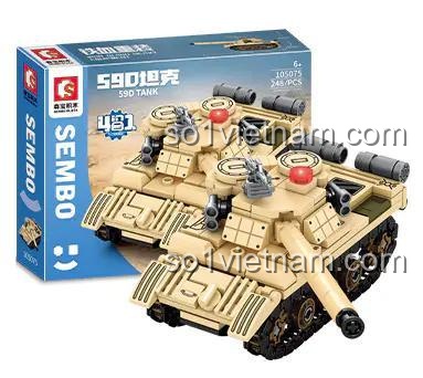 Hộp bộ xếp hình Xe Tăng Quân Sự SEMBO 105075 lắp được 4 kiểu, đồ chơi cho bé trai 6 tuổi tiết kiệm