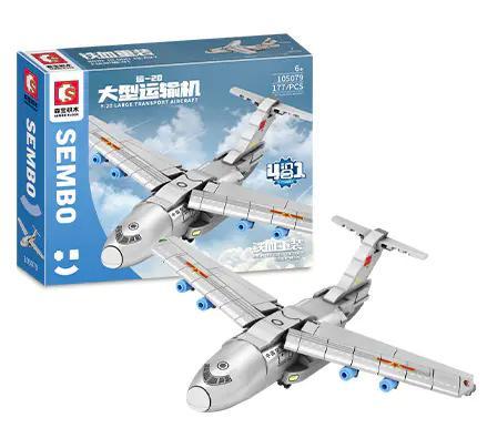 Bộ lắp ghép Máy bay vận tải Y-20 SEMBO 105079, mô hình quân sự tỉ lệ 1:25, đồ chơi lắp ráp cho con trai 6 tuổi giá tốt.